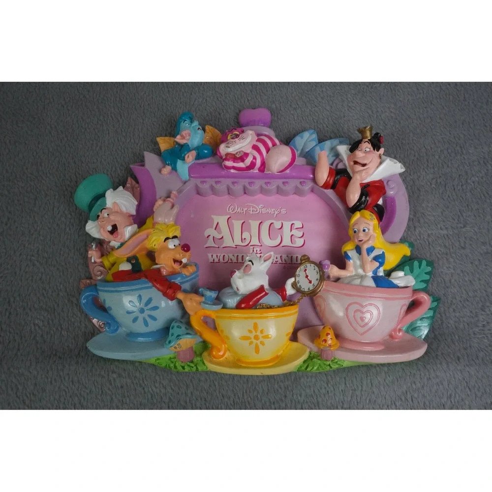 Disney Parks Alice in Wonderland Mad Tea Party 3D Sculpted Resin Picture Frame